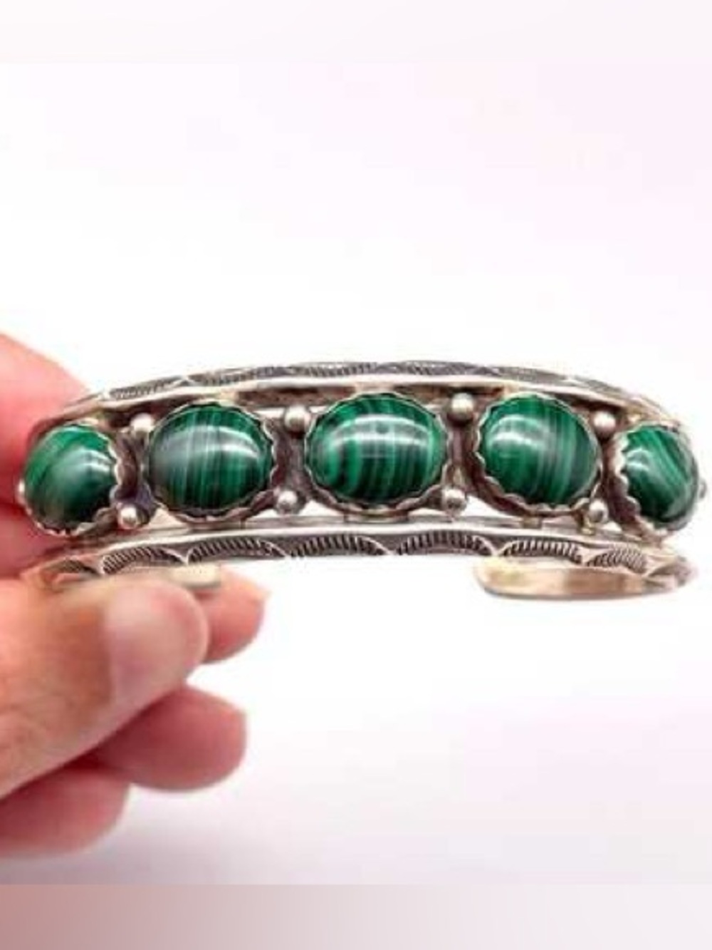 💚STERLING MALACHITE💚CUFF BRACELET💚